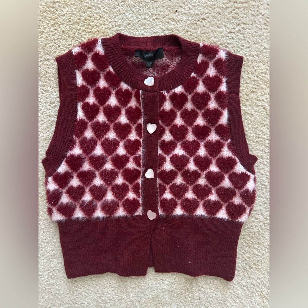 NWT Zara heart sweater vest medium